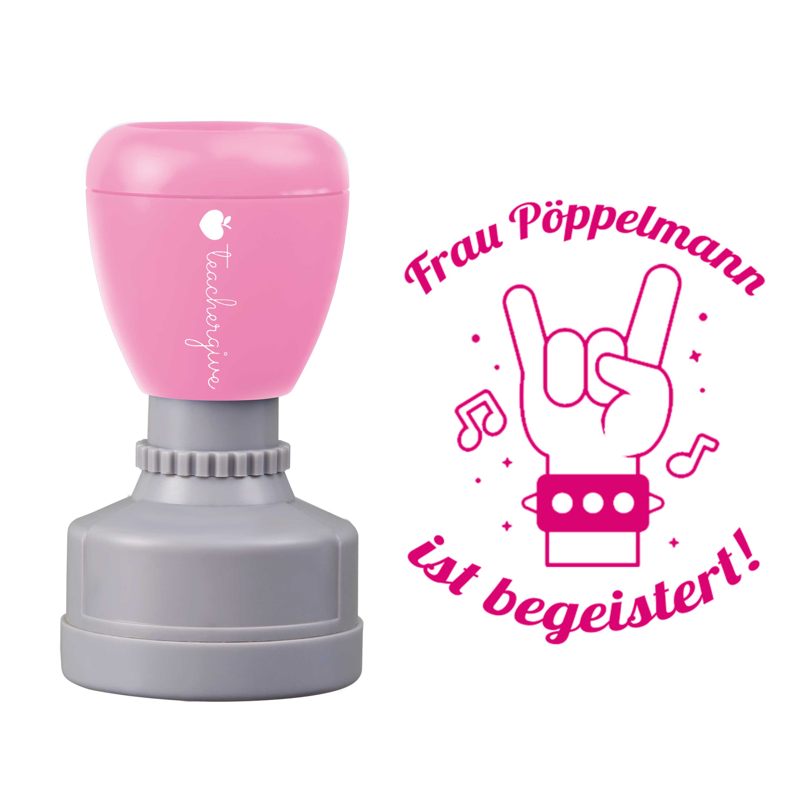 Personalisiert Name ist begeistert Lehrer Stempel