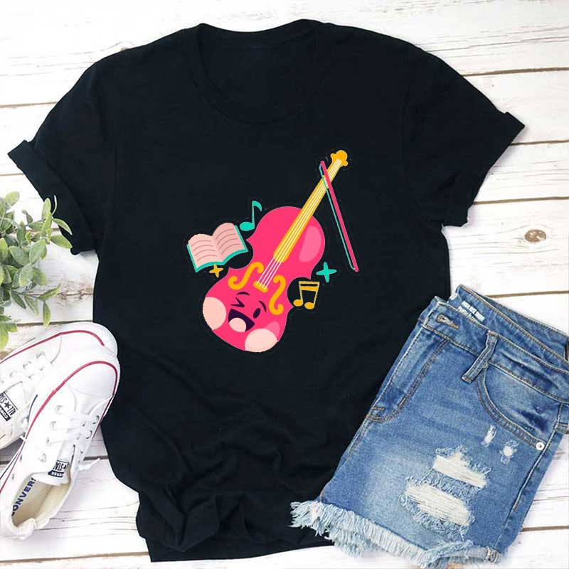 Musik Violin Spielen Lehrer T-Shirt