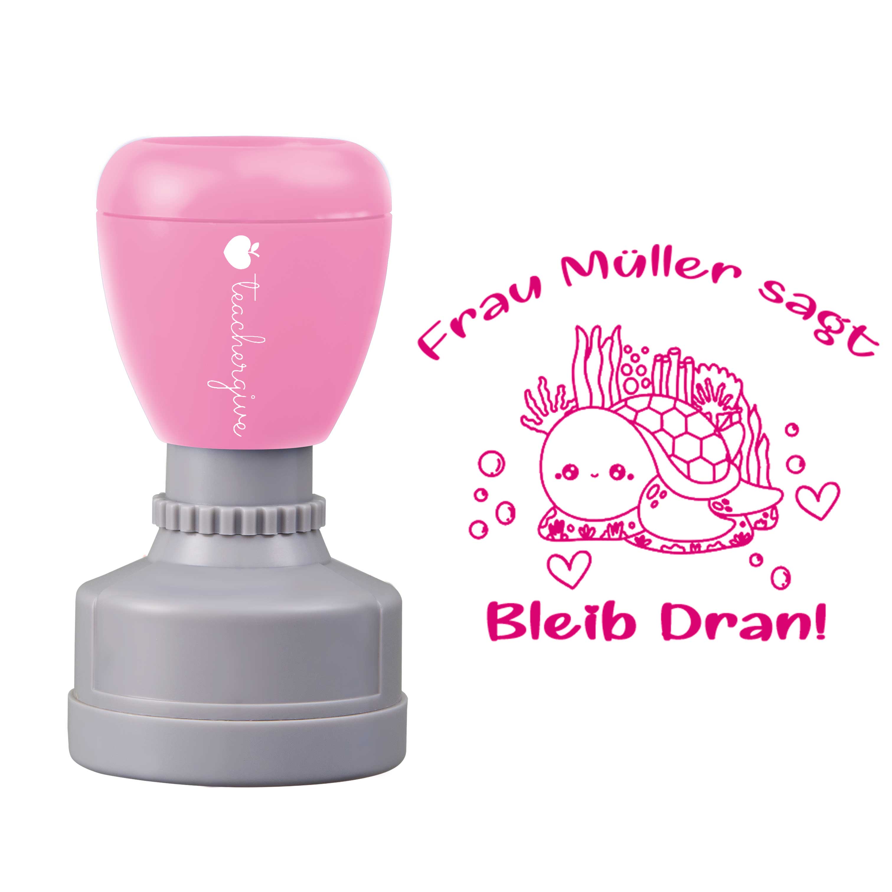 Personalisiert Name sagt bleib dran Lehrer Stempel