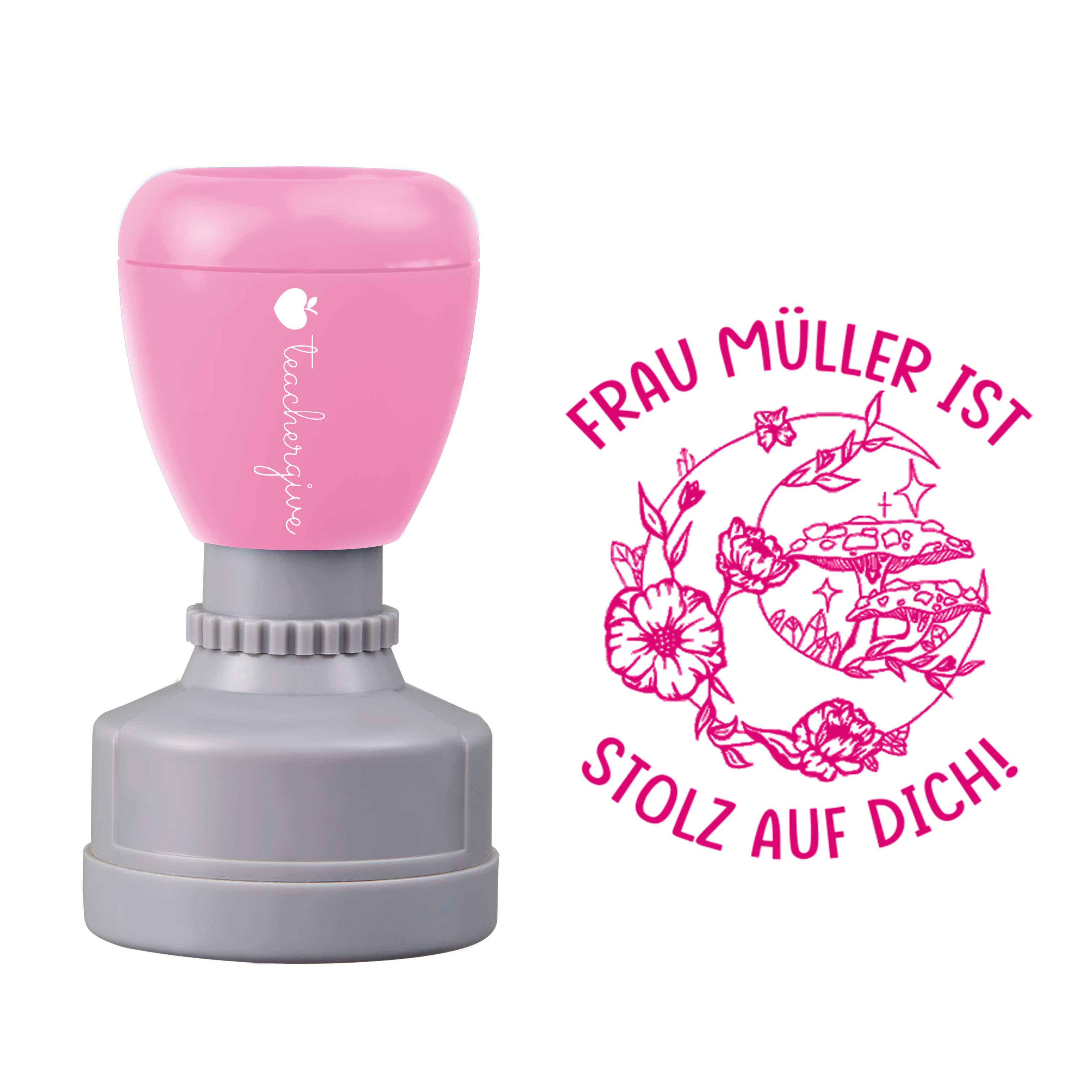 Personalisiert Name ist stolz auf dich Lehrer Stempel