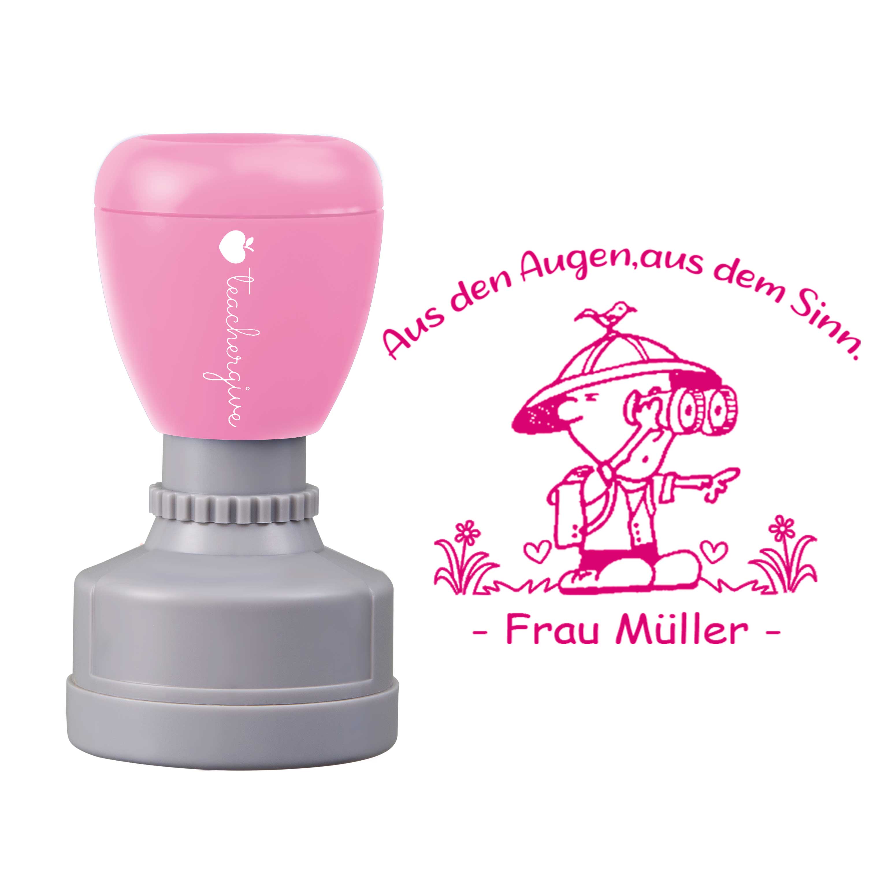 Personalisiert Aus den Augen aus dem Sinn Lehrer Stempel