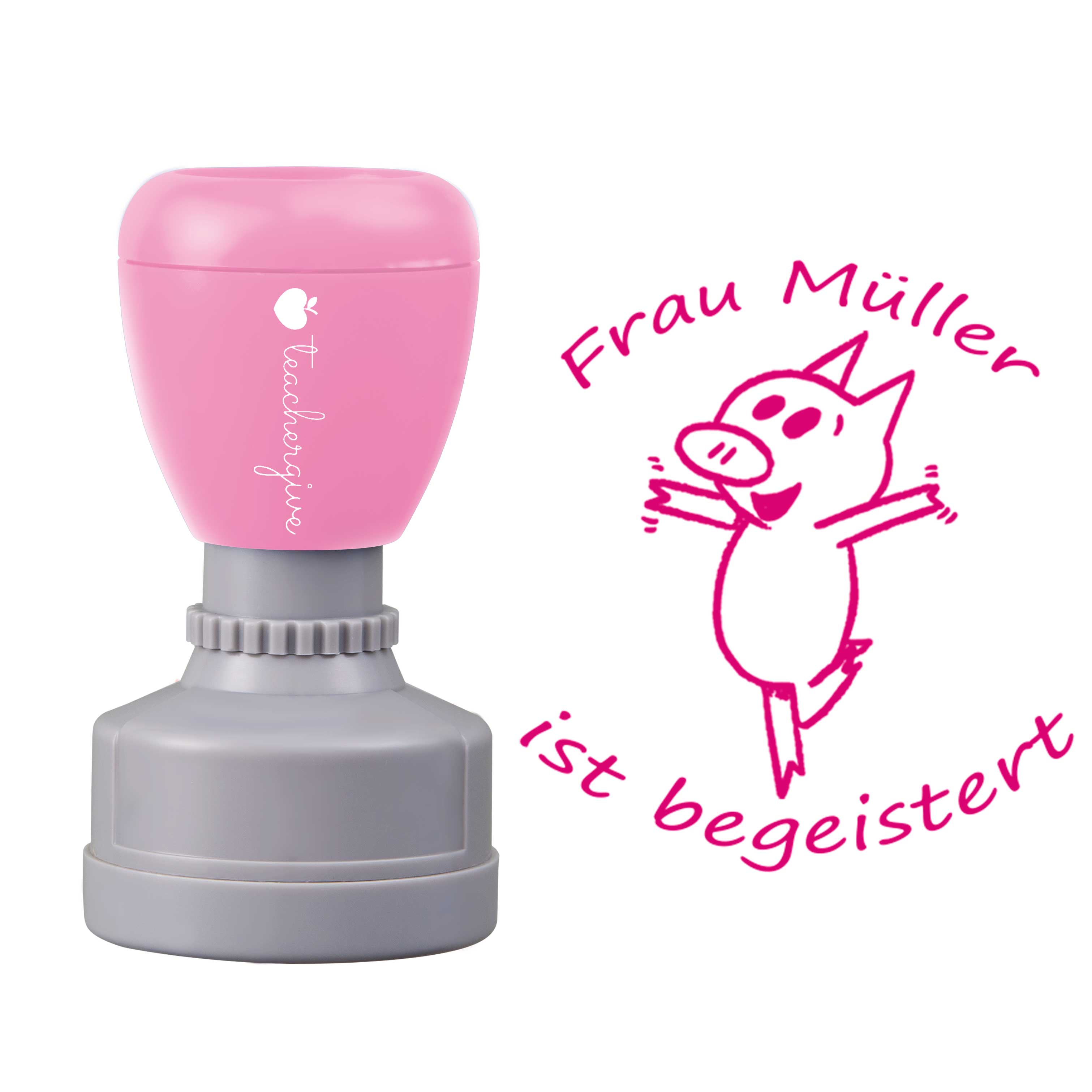 Personalisiert ist begeistert Lehrer Stempel