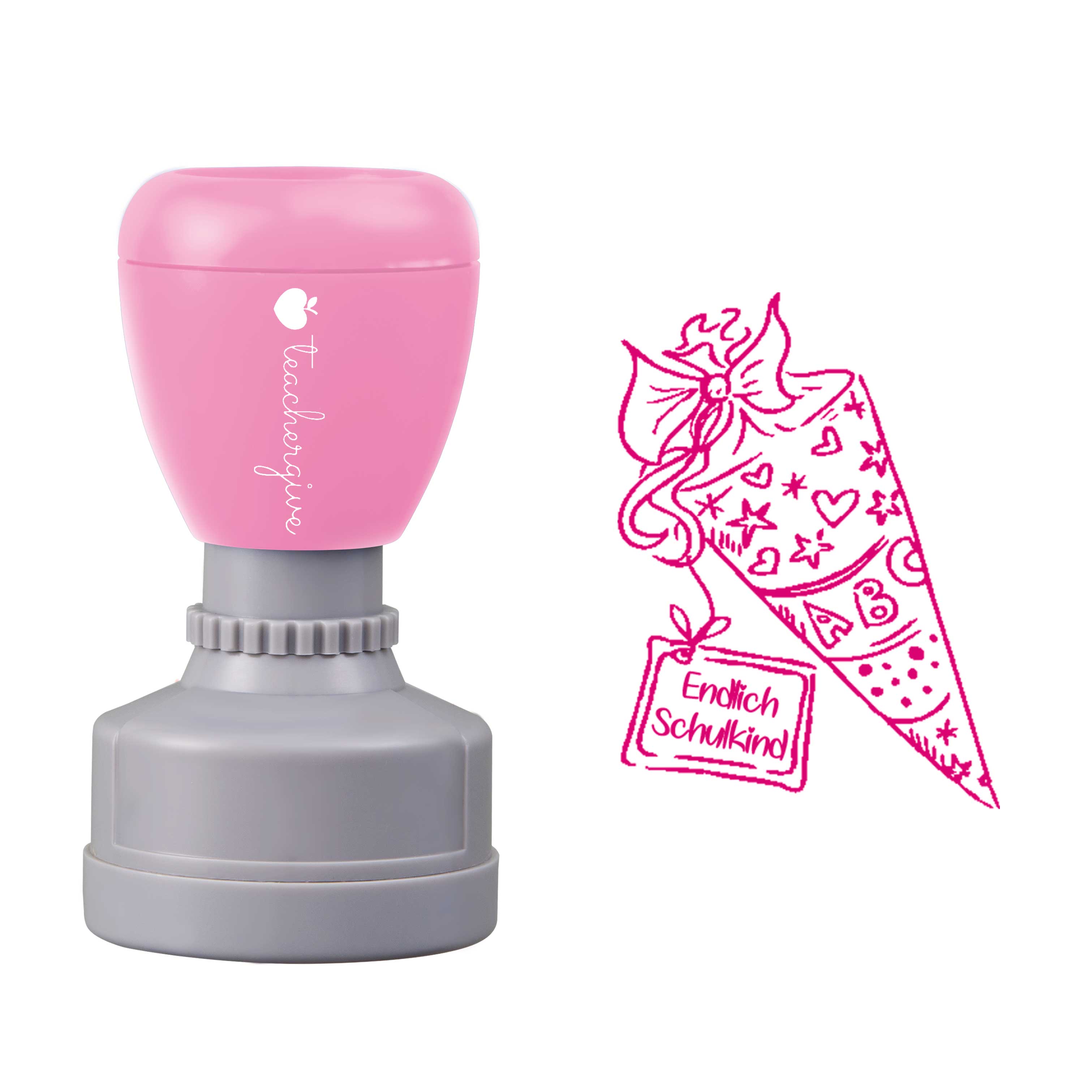 Endlich Schulkind Lehrer Stempel