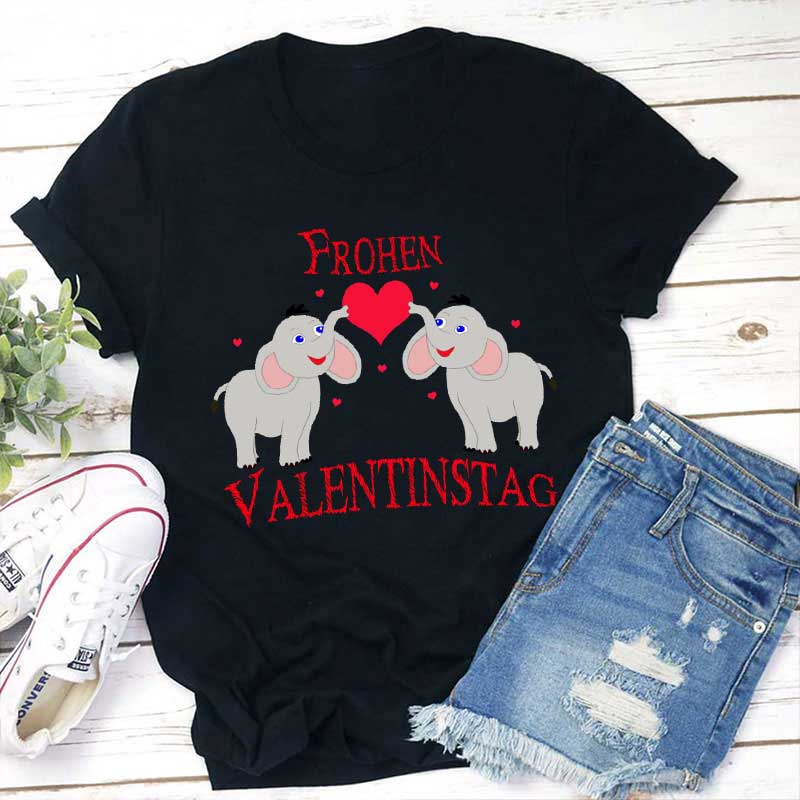 Elefanten Frohen Valentinstag Lehrer T-Shirt
