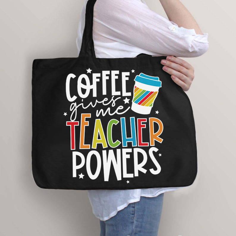 Kaffee gibt mir Kräfte Lehrer Tragetasche mit Reißverschluss