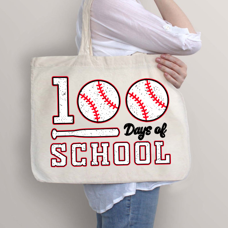 100 Tage Schule Baseball Lehrer Tragetasche mit Reißverschluss