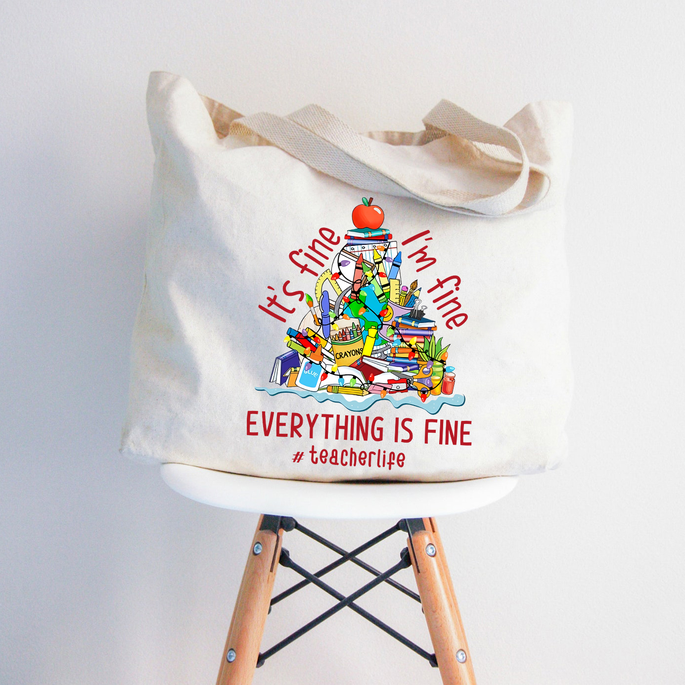 Mir geht es gut, alles ist gut Lehrer Tragetasche mit Reißverschluss