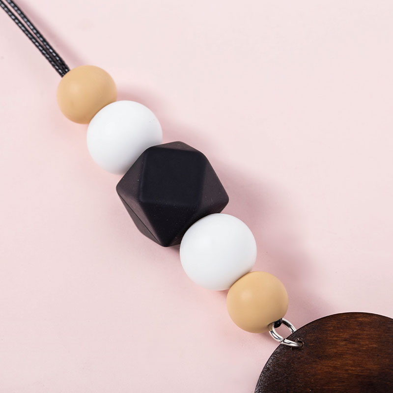 Personalized Beaded Teacher Black Lanyard