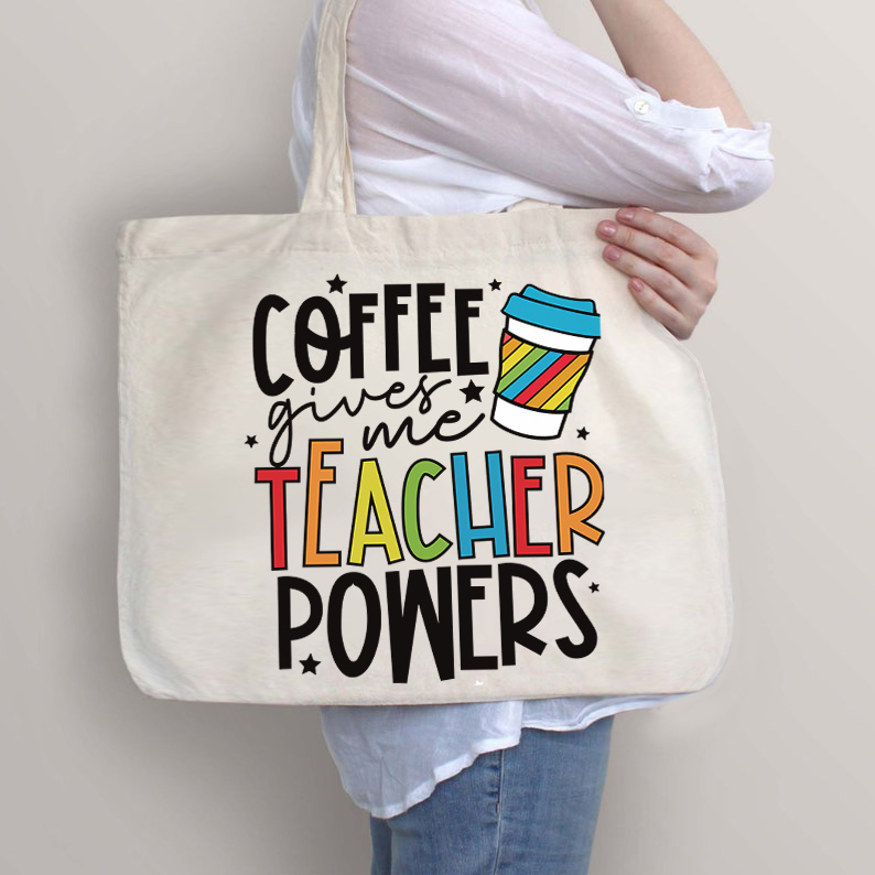 Kaffee gibt mir Kräfte Lehrer Tragetasche mit Reißverschluss