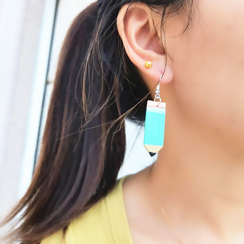 Cute Pencil Teacher Clay Earrings