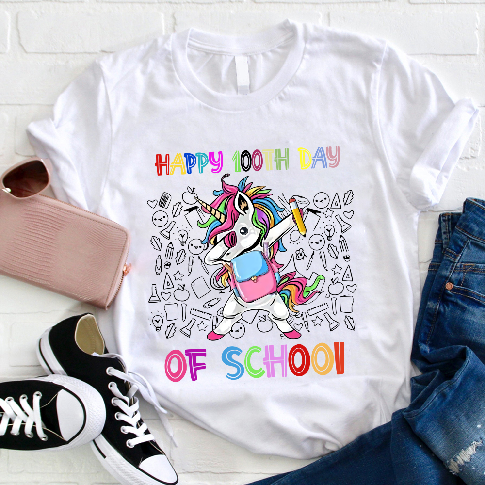 Teacher Happy 100th Day Of School T-Shirt