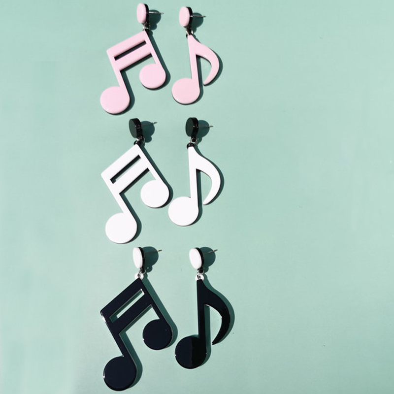 Multicolor Music Notes  Acrylic Earrings