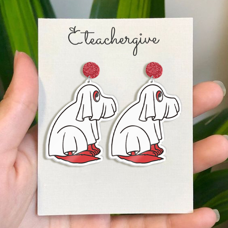 Clifford The Big Red Dog Happy Halloween   Acrylic Earrings