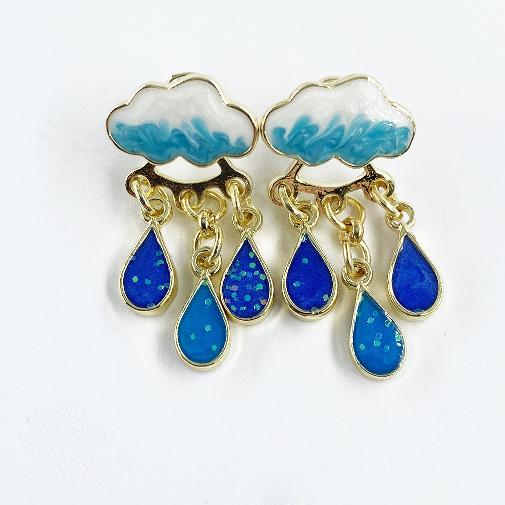 Cloud Raindrop Earrings