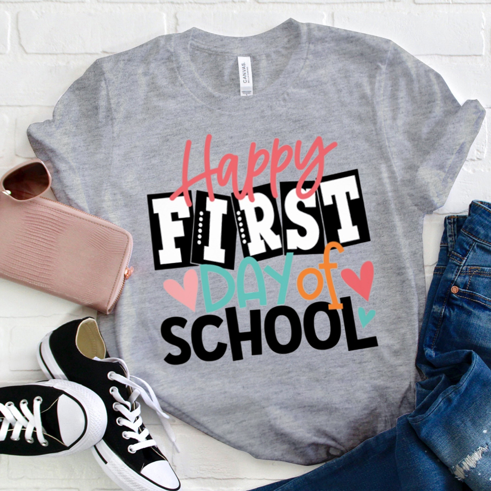 Happy First Day Of School Heart T-Shirt