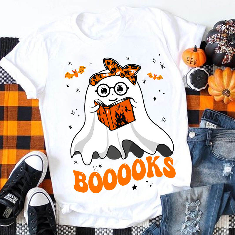 Halloween Ghost Loves BOOOOKS T-Shirt