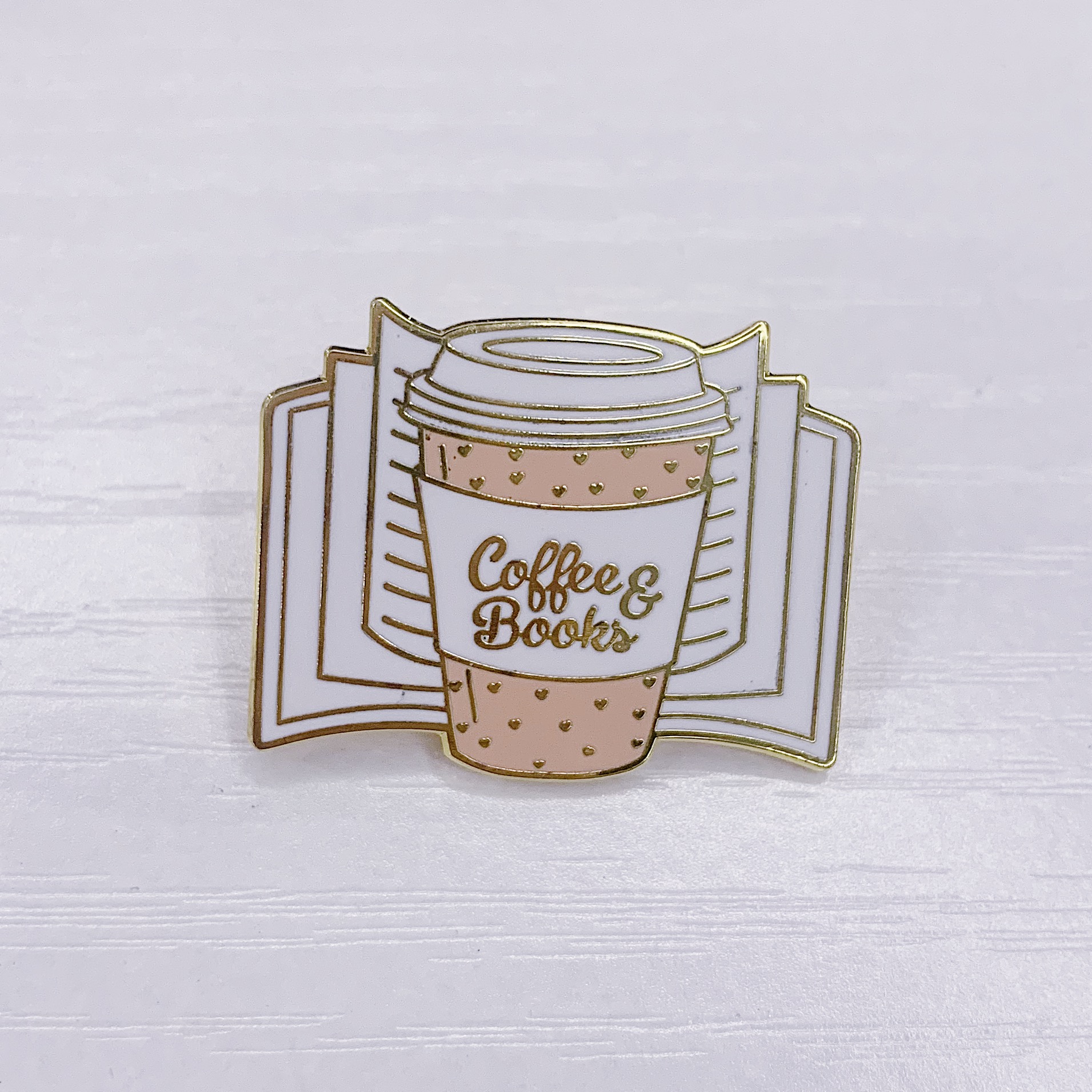 Pink Coffee Book Pin