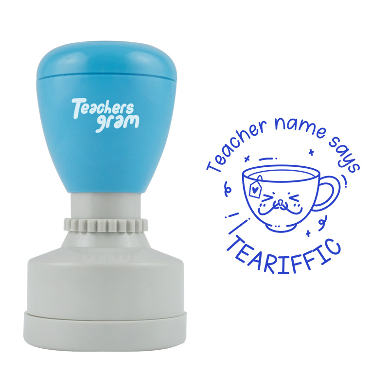 Personalized  Teacher Says TEARIFFIC  Stamp