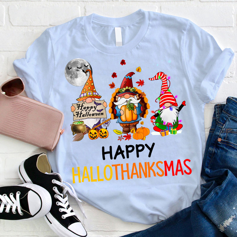 Happy Hallothanksmas Teacher T-Shirt
