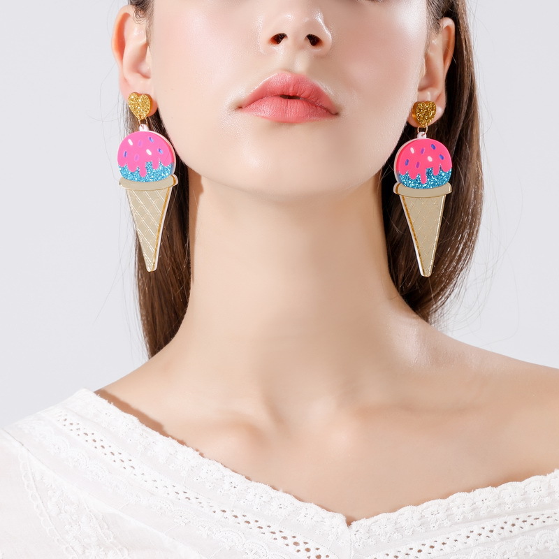 Strawberry Icecream cone  Earrings