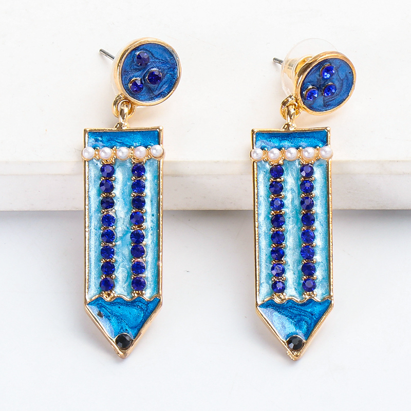 Blue Pencil Earrings