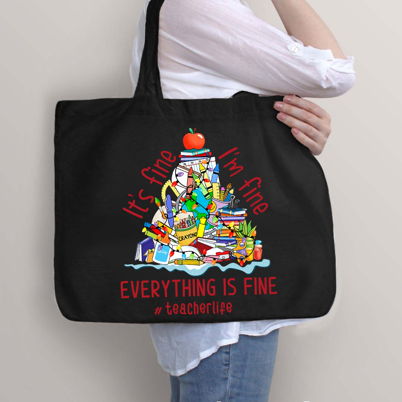 Mir geht es gut, alles ist gut Lehrer Tragetasche mit Reißverschluss