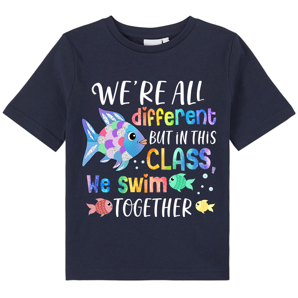 We're All Different but In This Class We Swim Together Kids T-Shirt