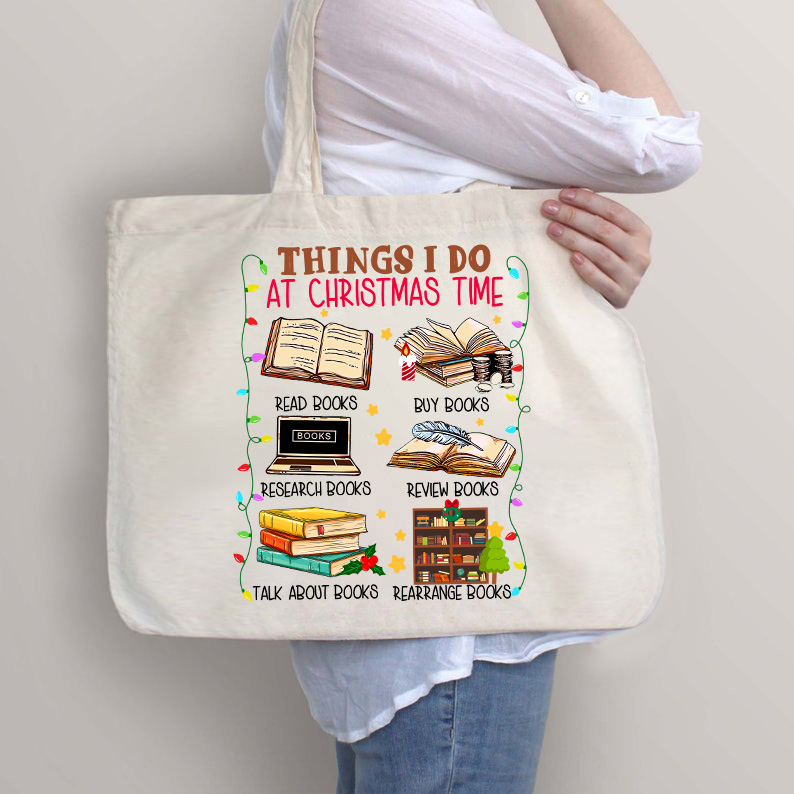 Dinge, die ich zur Weihnachtszeit mache Lehrer Tragetasche mit Reißverschluss