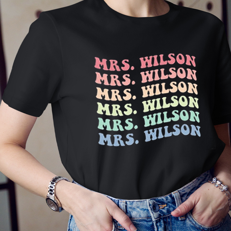 Personalized Name Colorful Letter T-Shirt