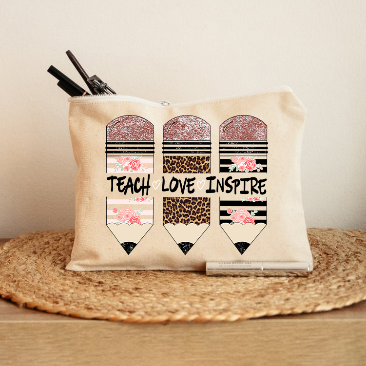 Teach Love Inspire Makeup Bag