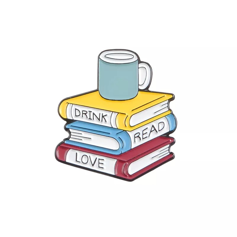 Coffee Cup And Book Pin Set