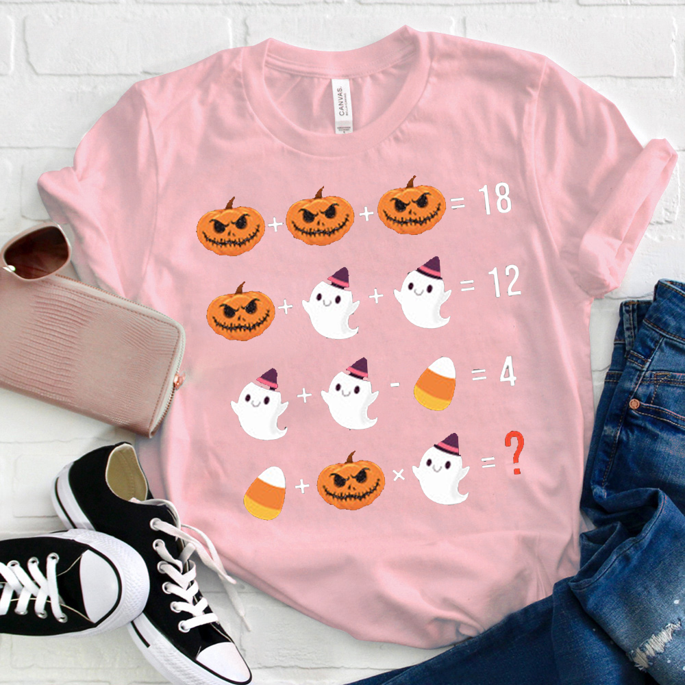 Pumpkin Ghost Candy Corn Mathematics T-Shirt