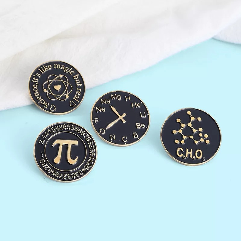 Schwarzes mathematisches chemisches Symbol Pin-Set