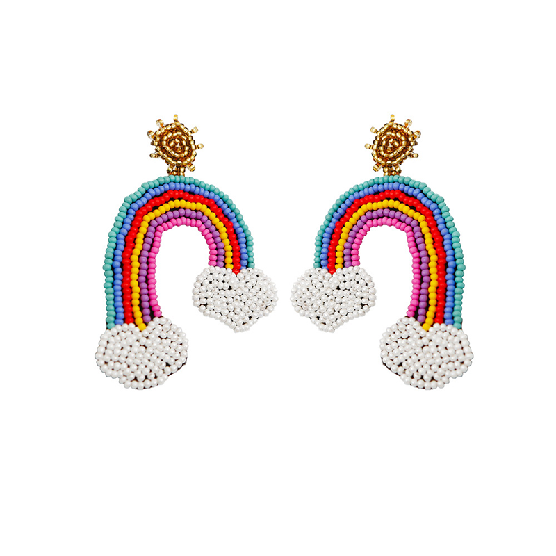 Rainbow Bead Earrings