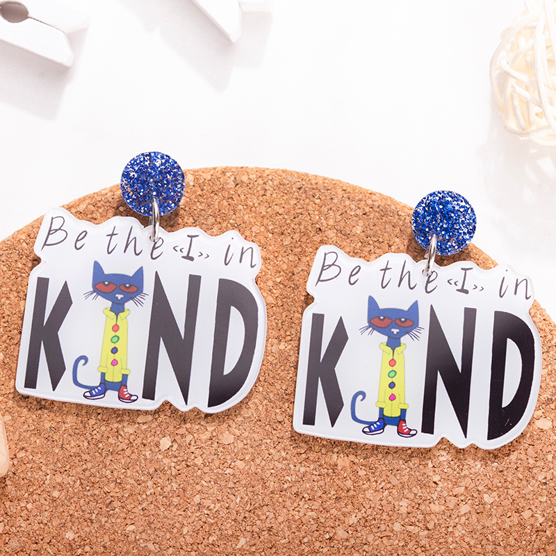Be Kind Cat  Acrylic Earrings