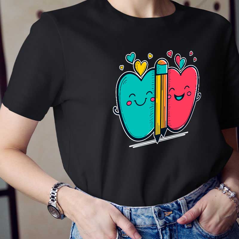 Liebe Bleistift Lehrer T-Shirt