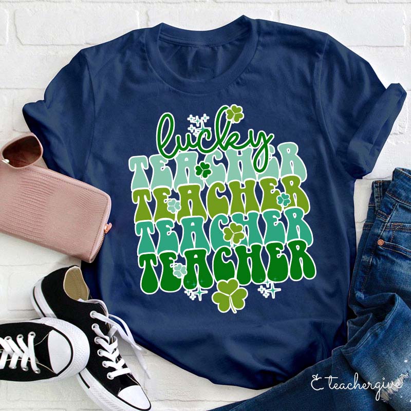 Sparkle Lucky Teacher Teacher Teacher Teacher T-Shirt