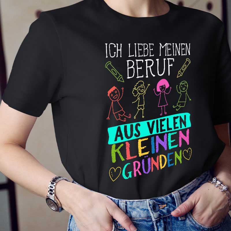 Ich liebe meinen Beruf aus vielen kleinen Gründen Lehrer T-Shirt