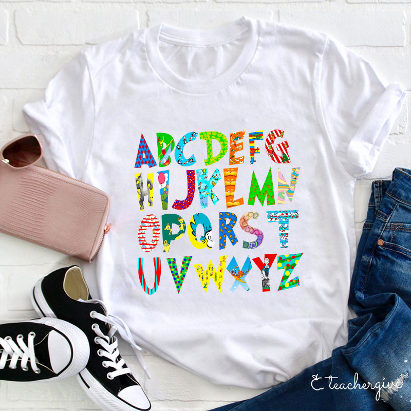 Colorful Alphabet Cute Teacher T-Shirt
