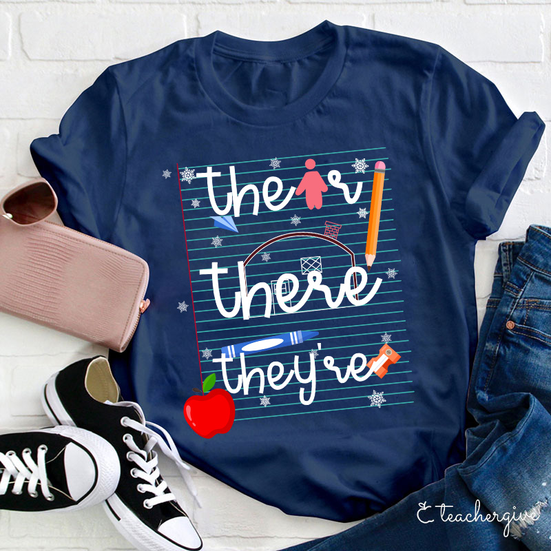 Their There They Are Book T-Shirt