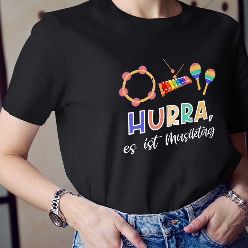Hurra Es Ist Musiktag Lehrer T-Shirt