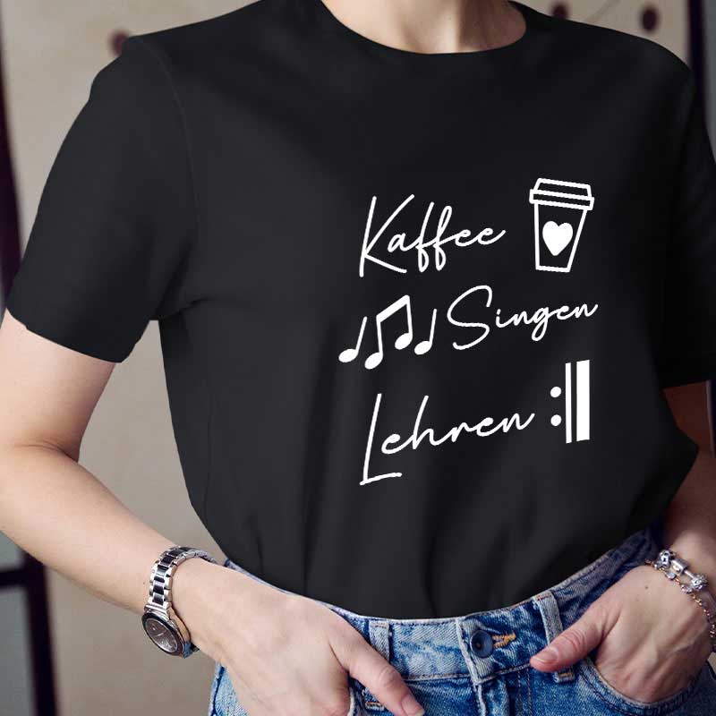 Kaffee Singen Lehren Lehrer T-Shirt