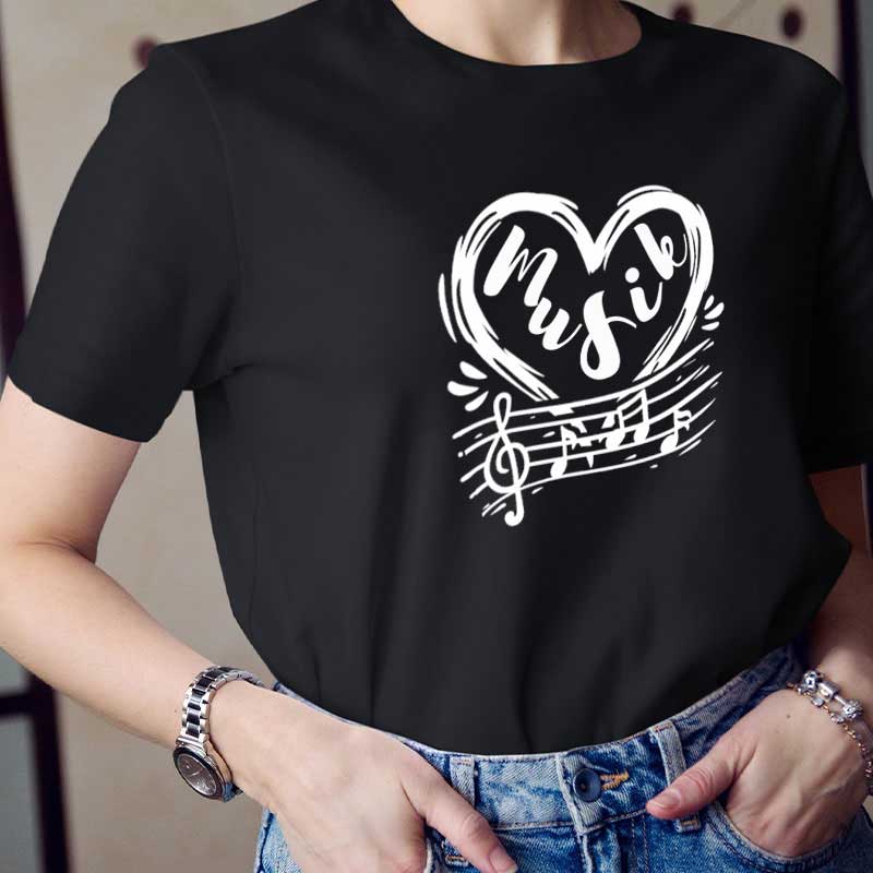 Musik Herz Lehrer T-Shirt