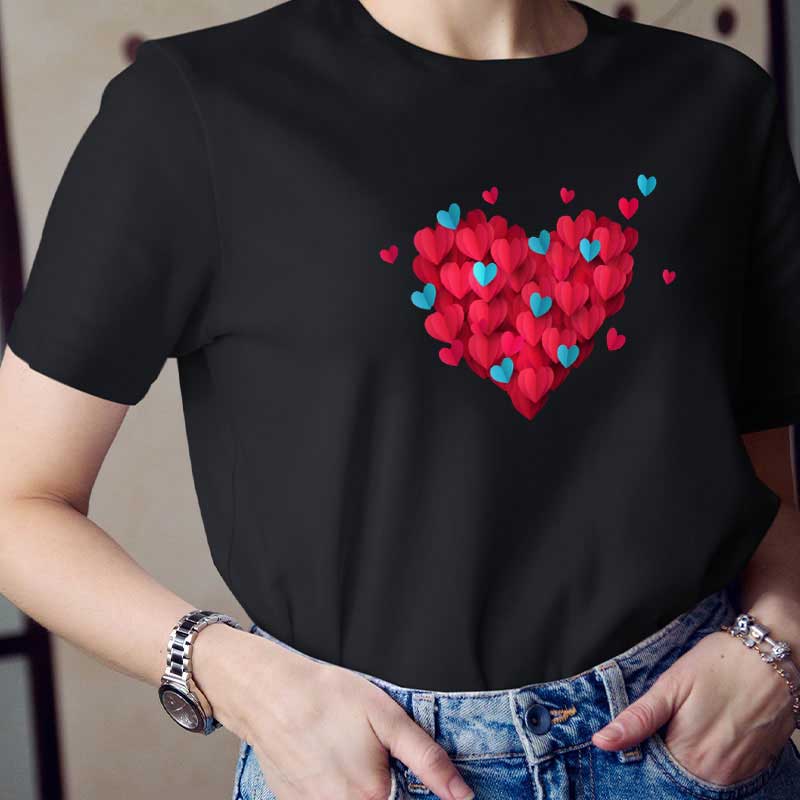 Valentinstag Herz Lehrer T-Shirt