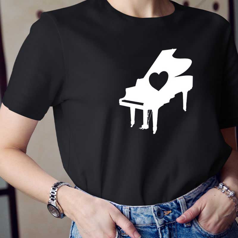 Herz Klavier Lehrer T-Shirt
