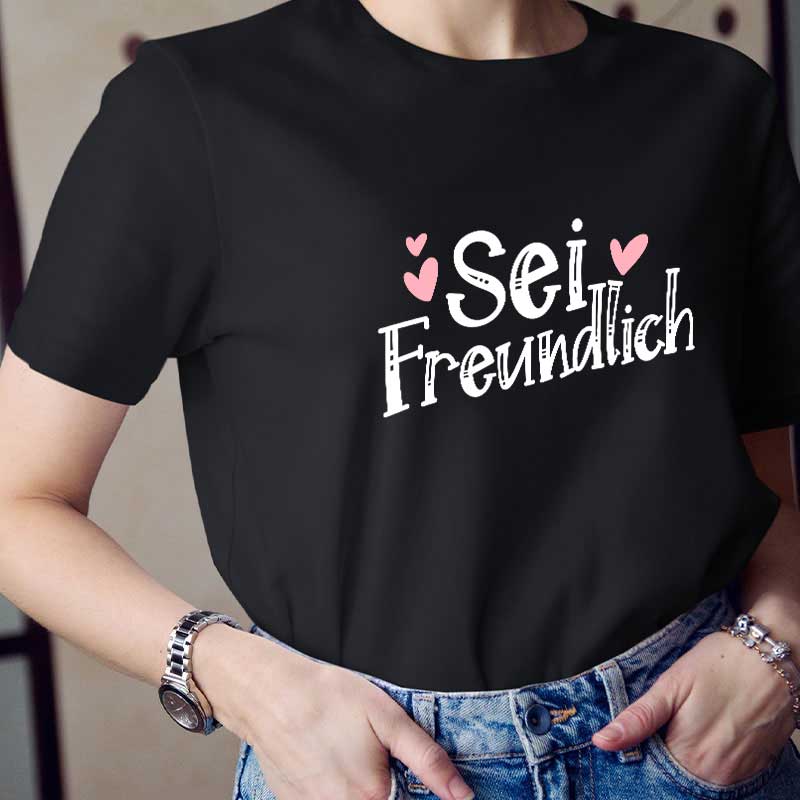 Sei Freundlich Rotes Herz Lehrer T-Shirt