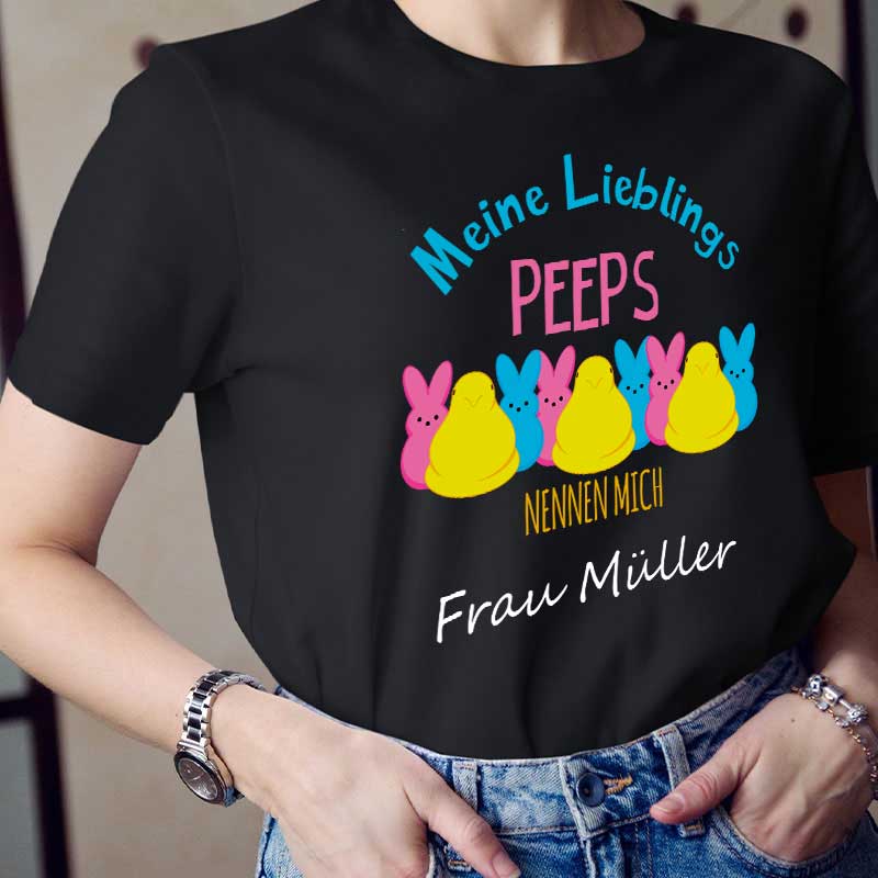 Personalisiert Meine Lieblingspeeps nennen mich Lehrer T-Shirt
