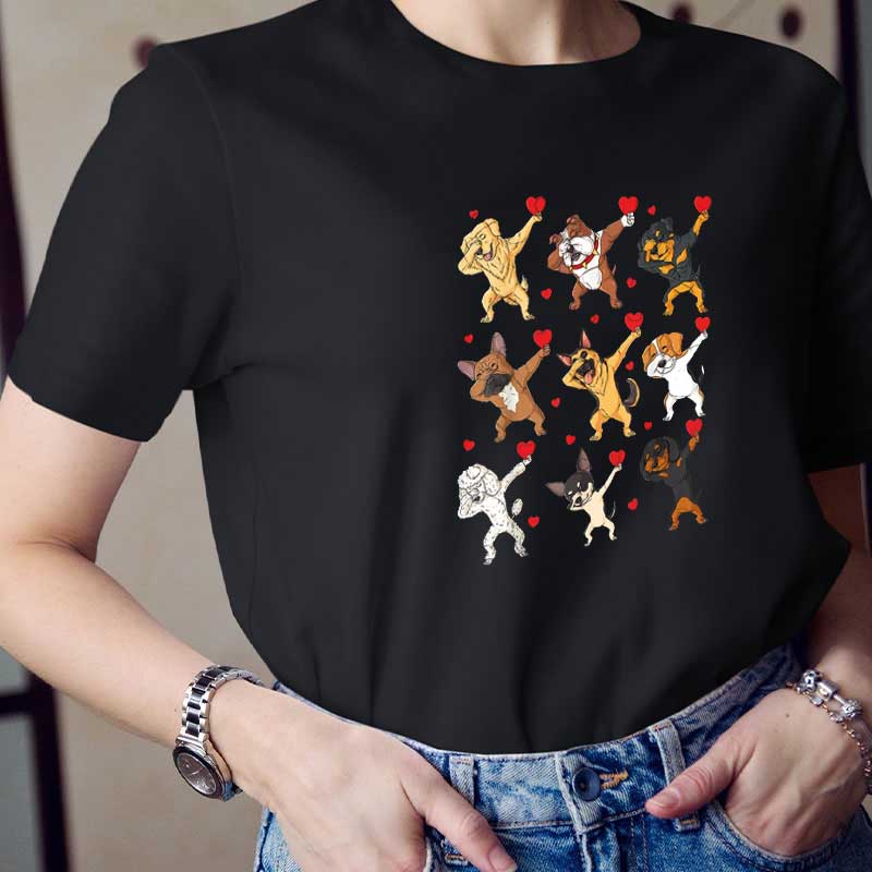 Liebe Hund Valentinstag Lehrer T-Shirt