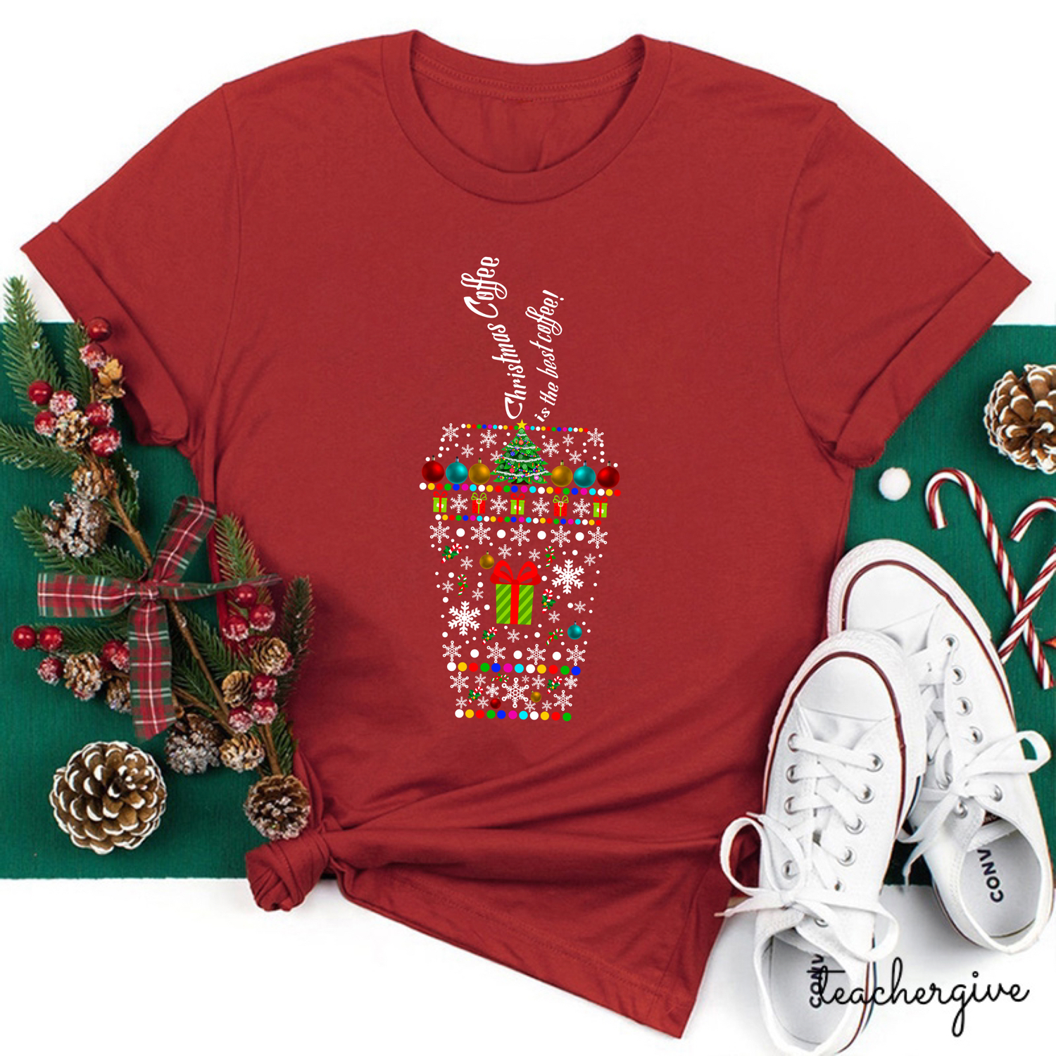 Christmas Coffee Is The Best Coffee Teacher T-Shirt