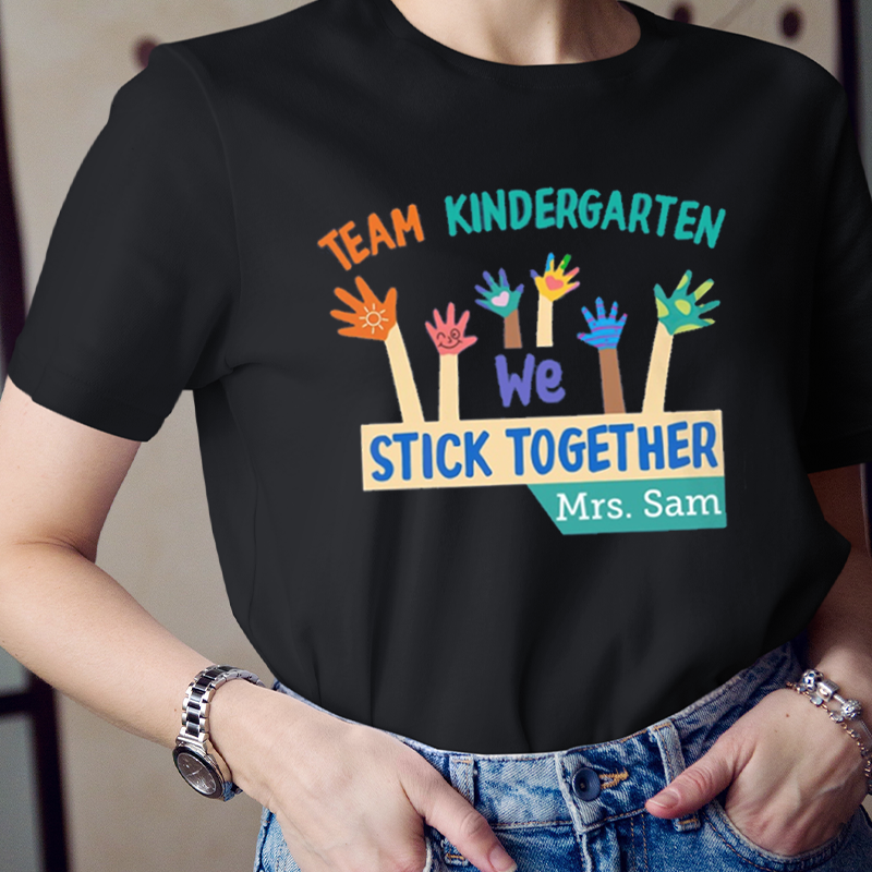 Personalized Team Kindergarten We Stick Together T-Shirt